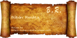 Búbán Renáta névjegykártya